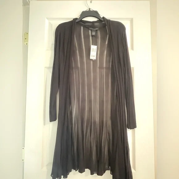 NWT Grace Elements black lightweight sheer cardigan/sweater size Large - Picture 2 of 6